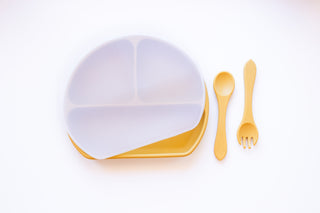 FEEDING | PLATE WITH LID | FORK AND SPOON | MANGO