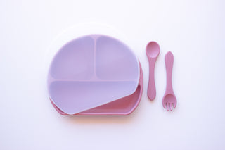 FEEDING | PLATE WITH LID | FORK AND SPOON | CHERRY