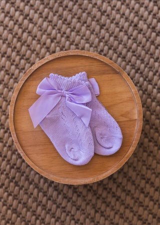 BABY SOCKS | WITH BOW | LILAC
