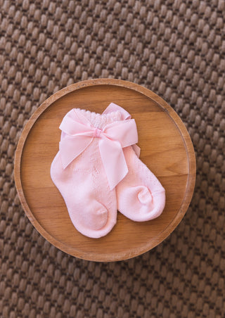 BABY SOCKS | WITH BOW | PINK