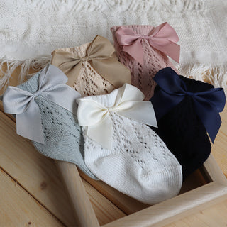 BABY SOCKS | WITH BOW | GREY